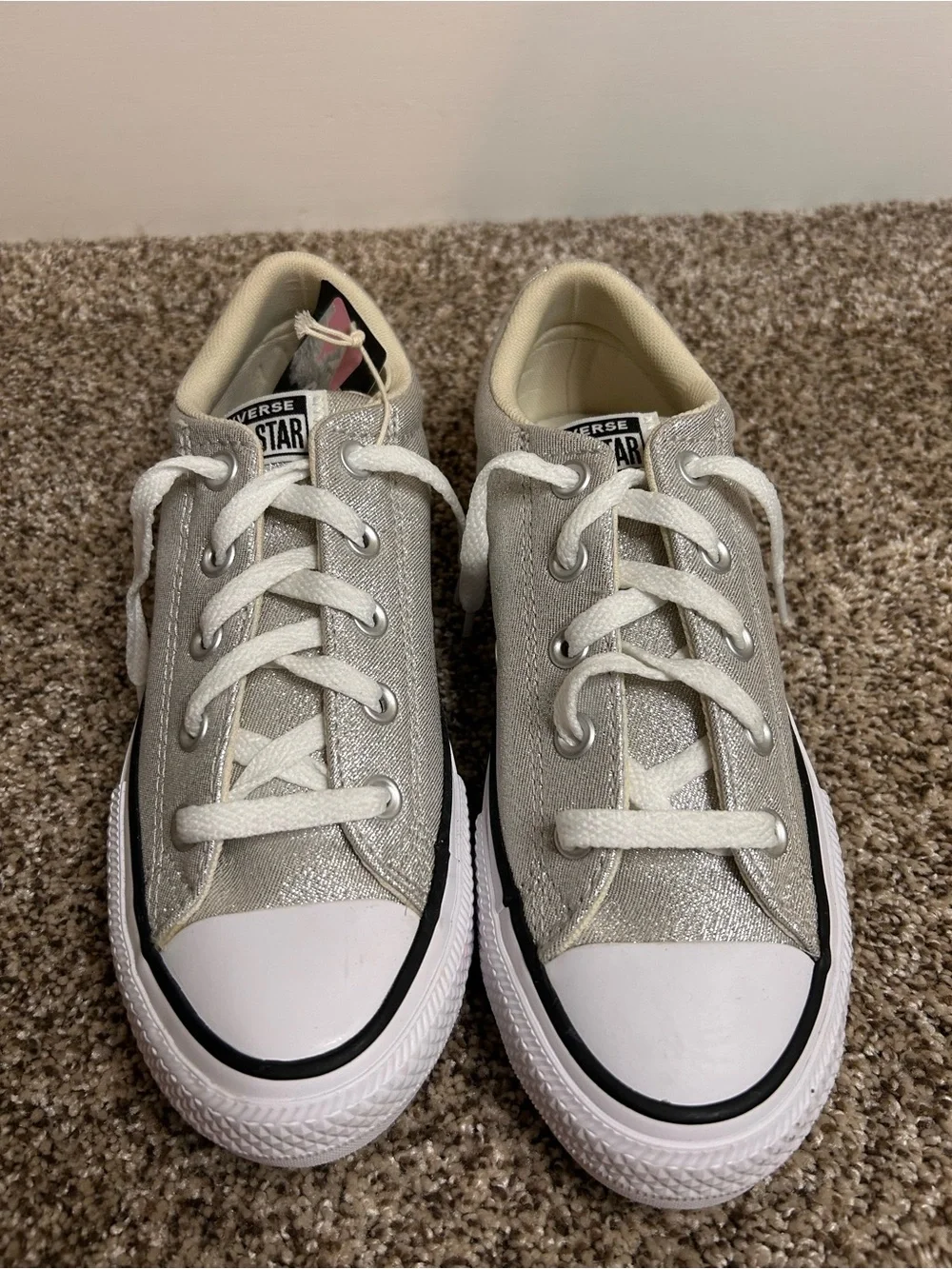 NWT Converse CTAS Street Slip Barely Grey Silver Metallic Sneakers Size 4 Kids